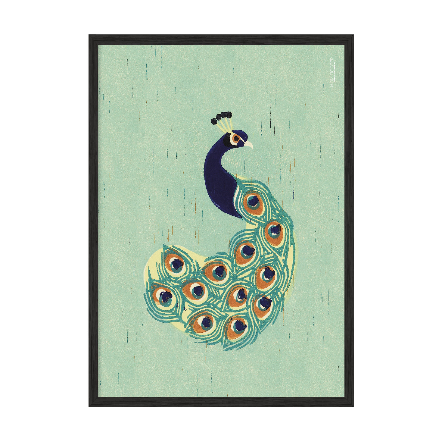 

Постер "Павлин" с антибликовым стеклом 596x840 мм в чёрной рамке