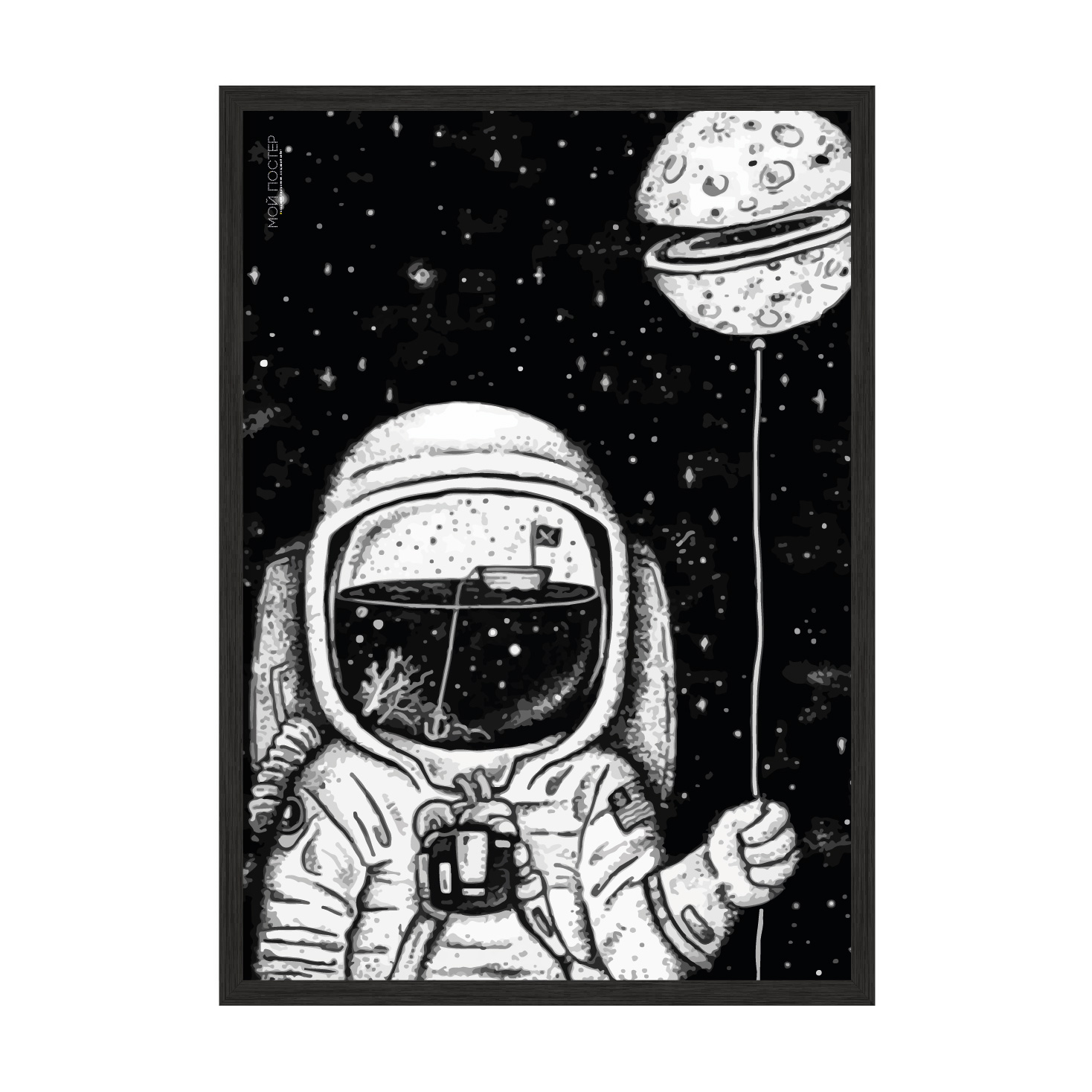 

Постер "Tale a moon" с антибликовым стеклом 596x840 мм в чёрной рамке