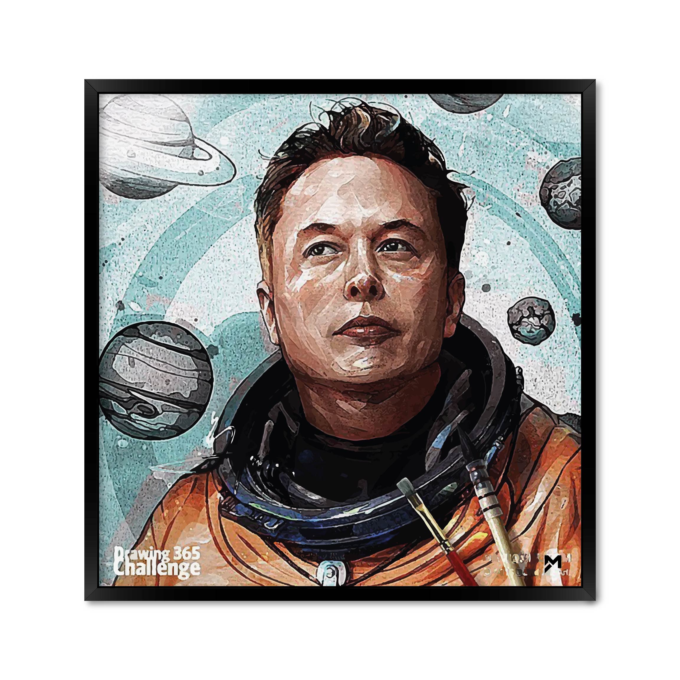 

Постер "Илон Маска" с антибликовым стеклом 30 x 30 см в чёрной рамке