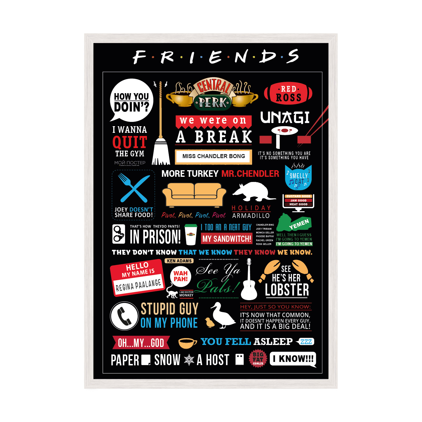 

Постер "FRIENDS" с антибликовым стеклом 297x420 мм в белой рамке