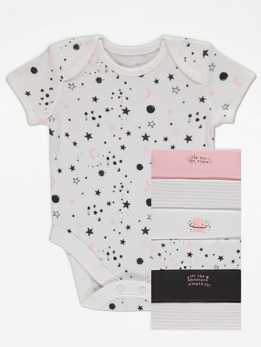 

Набор George из семи бодиков White Star Print Bodysuits 7 Pack 80-86 см (размер 12-18М)