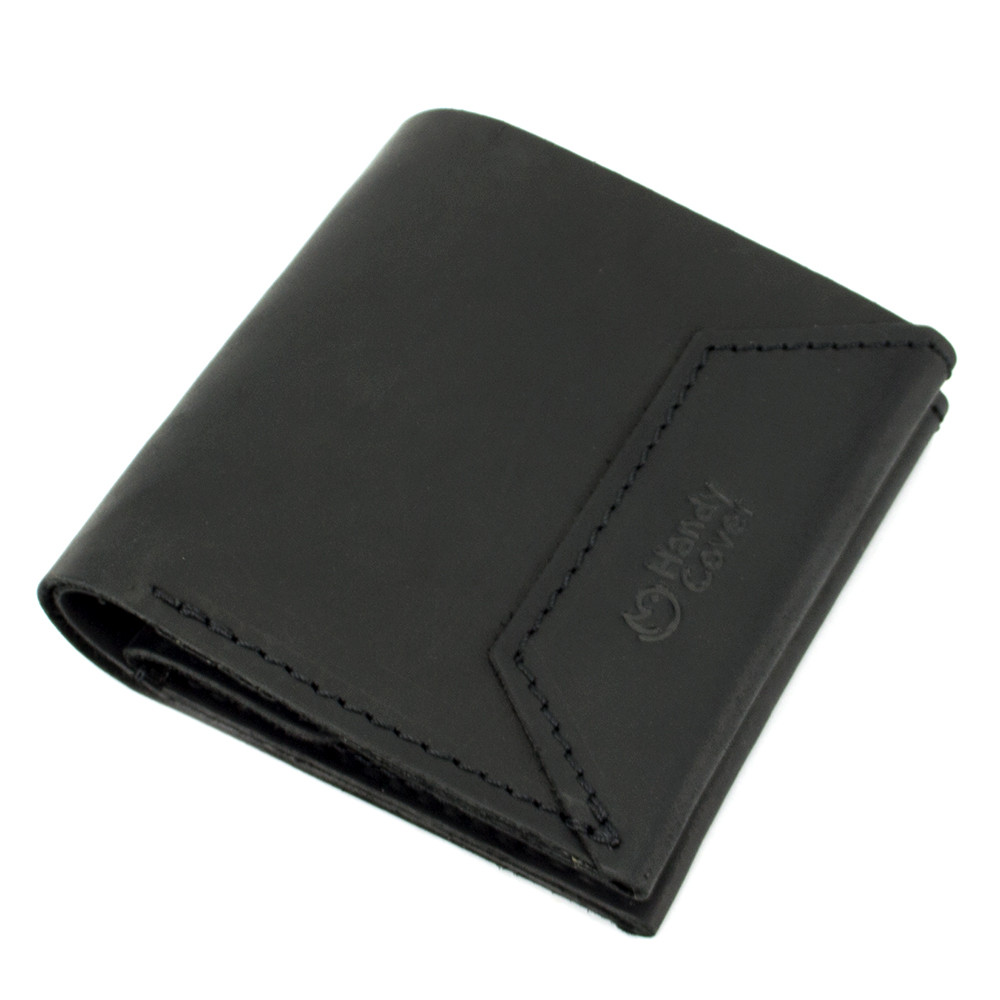 

Женский кожаный кошелек на кнопке Handycover HC0088 черный