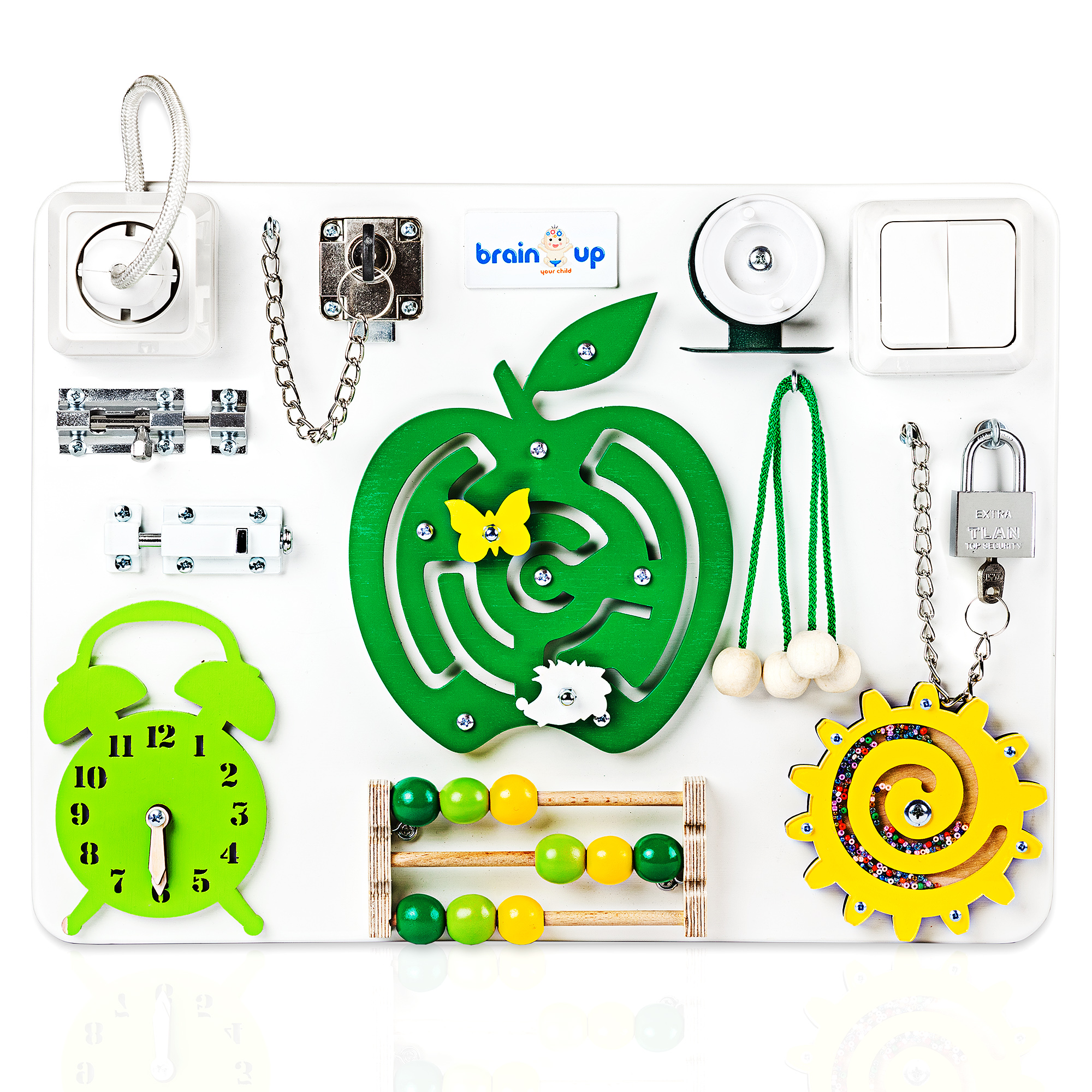 

Бизиборд BrainUp XS 2-1 детская интерактивная развивающая доска