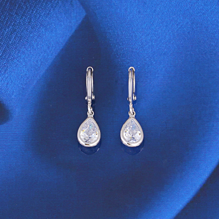 Серьги с цирконами X22300 Italina 2,6см*7мм Белый – низкие цены, кредит ...