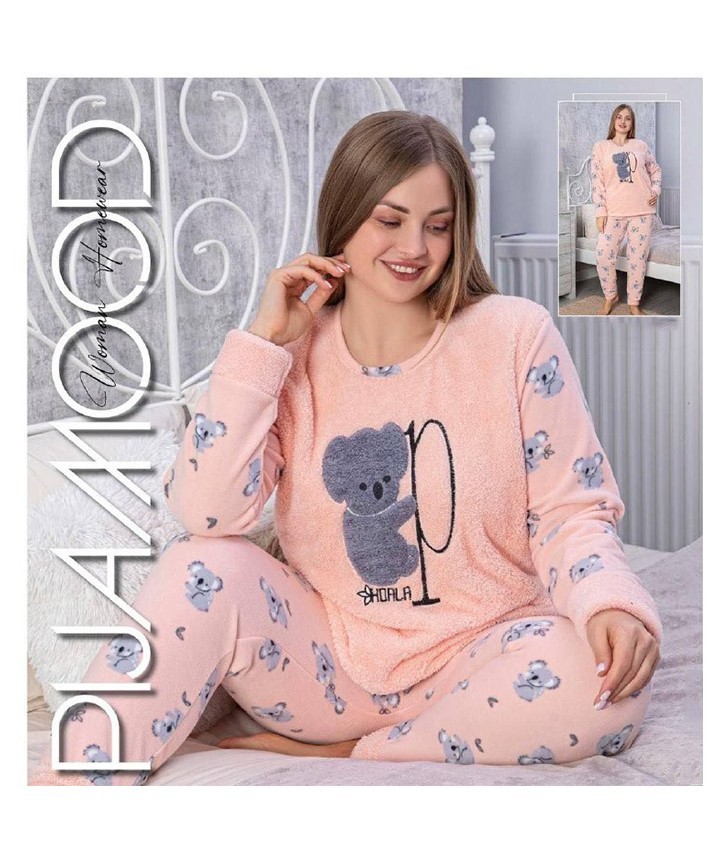 Пижама тёплая (кофта + штаны) Pijamood Лососевая с принтом Коала 50-52 ...