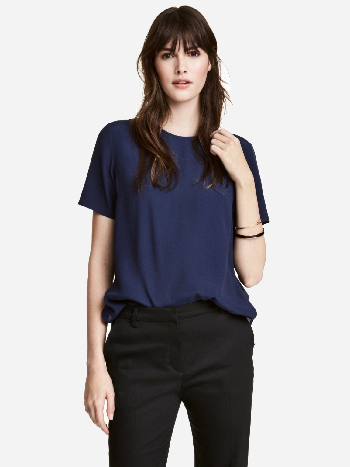 

Блузка H&M 04442615_1 32 Темно-синяя