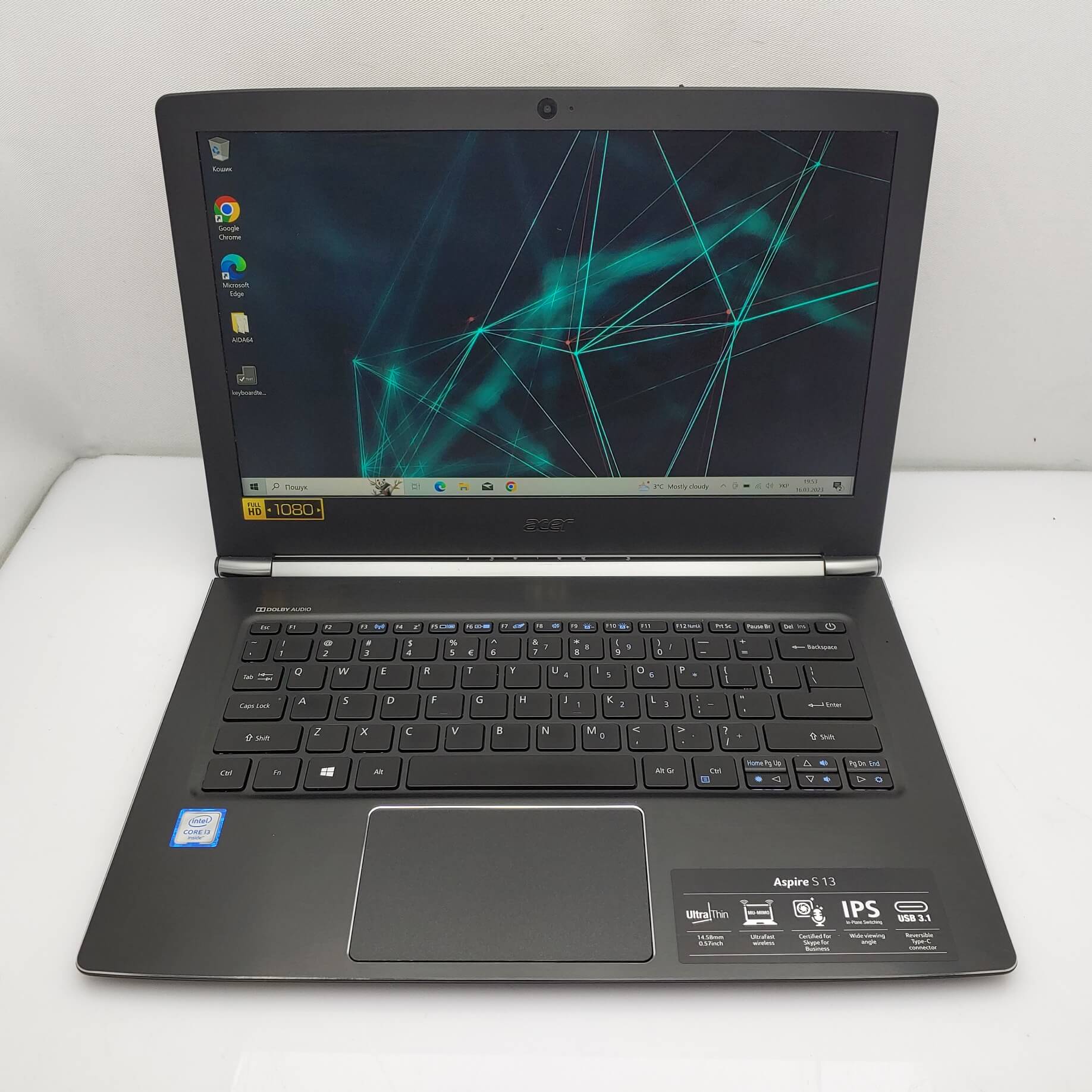 Ноутбук Acer Aspire S5-371 Black (i3-6100U/RAM 4GB DDR3/SSD 128GB) Б/В ...