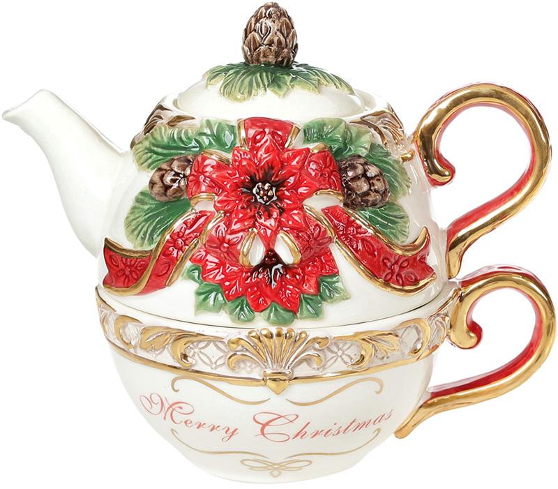 

Чайный набор «Merry Christmas» чашка 300мл и чайник 400мл