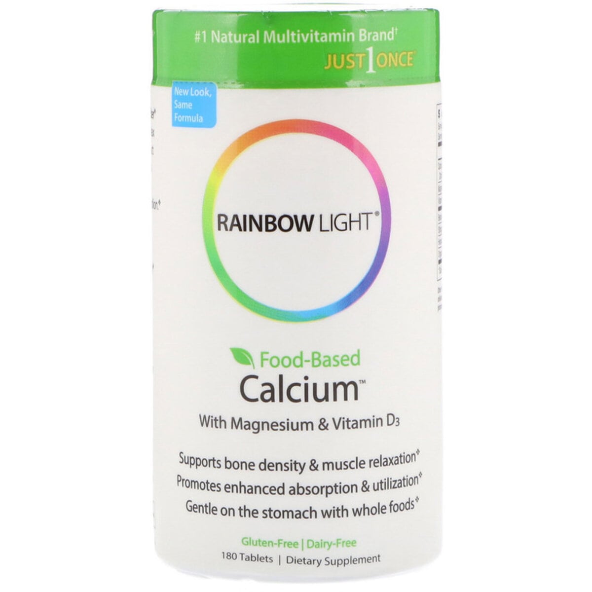 

Витаминно-минеральный комплекс Rainbow Light Кальций с Магнием и Витамином D3 Food-Based Calcium with Magnesium & Vitamin D3 180 таблеток