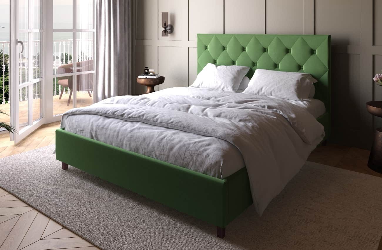 Кровать мягкая с подъемным механизмом Green Sofa Нью-Йорк ромбы 160*200 ...