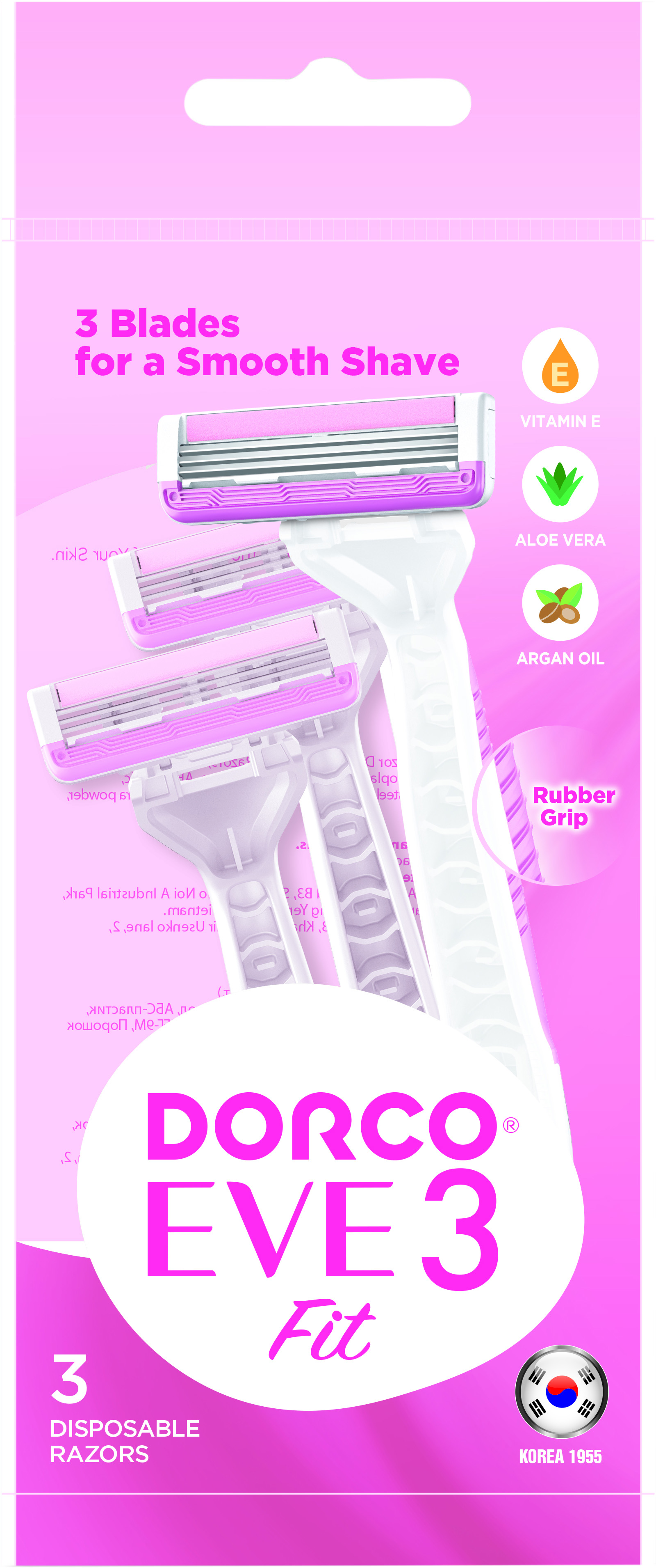 Бритвы одноразовые Dorco EVE 3 Portable для женщин 3 лезвия 3 шт ...