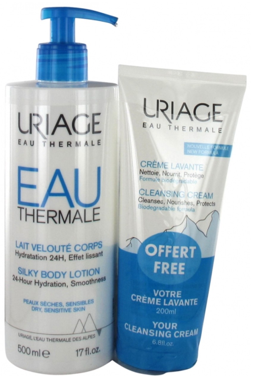 Набор шелковистое молочко для тела Uriage Eau Velvety Body Milk 500 мл ...