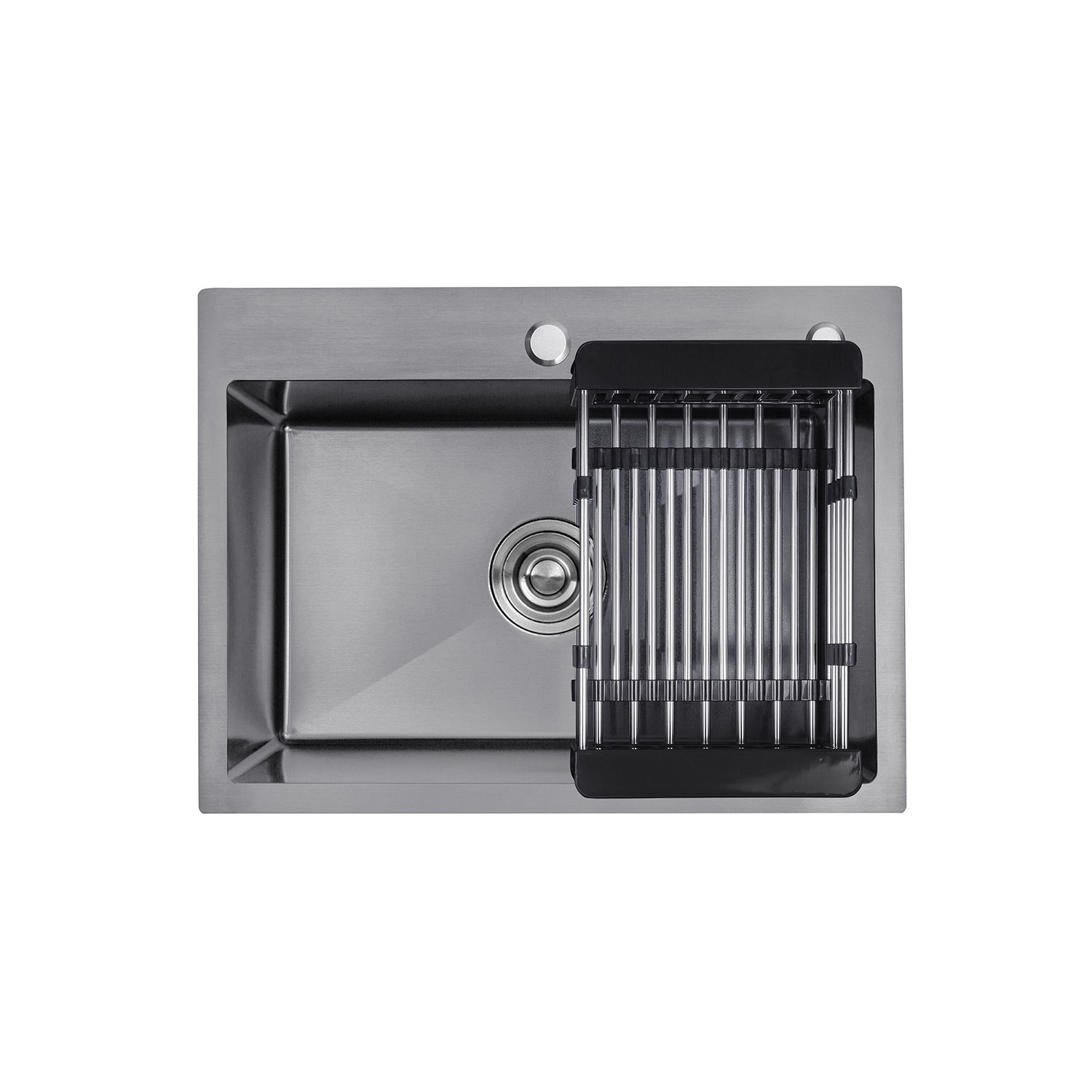 Кухонная мойка KRONER (KRP) PVD Schwarze-5843HM D3.0-1.0T215 с сушкой ...