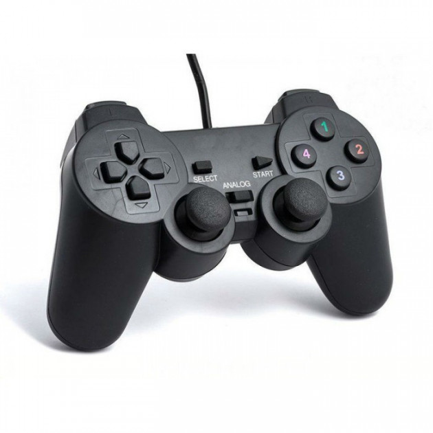 

Джойстик виброционный DJ-208 Гейпад вибро проводной USB для ПК PC GamePad Черный