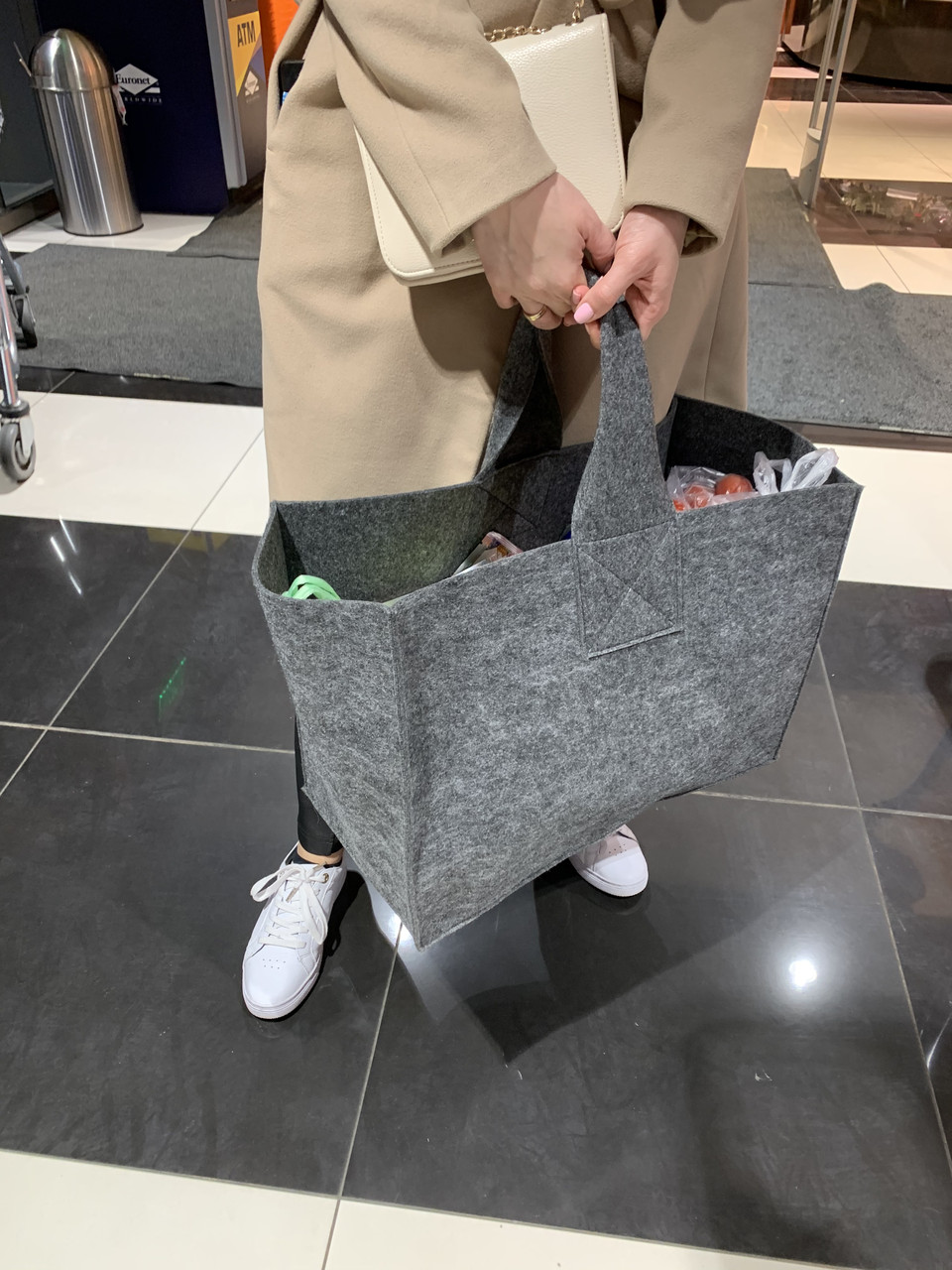

Сумка шоппер из войлока Babel's Craft BIG темно-серая эко сумка ECO bag