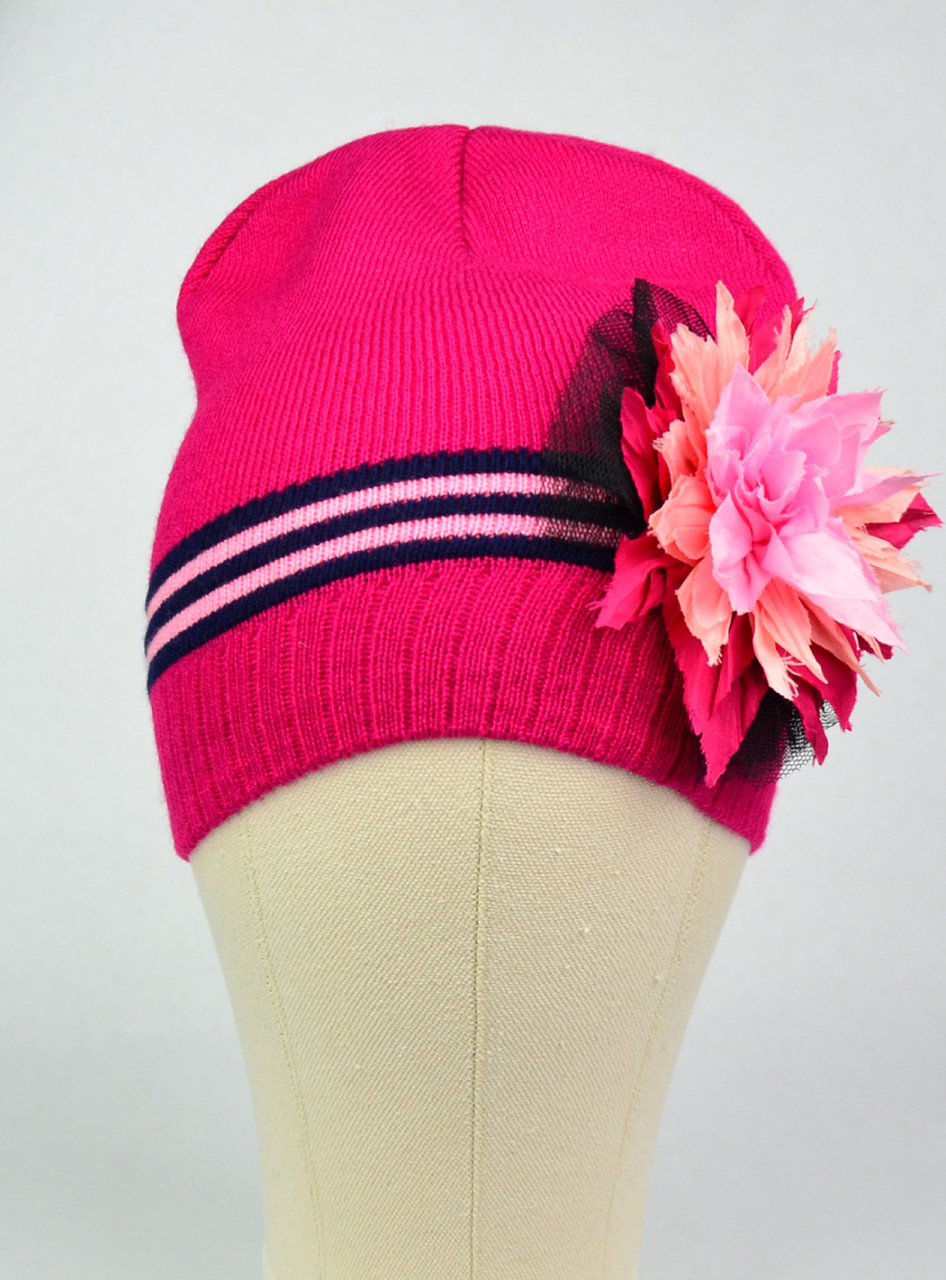 

Шапка Цветок 46- 52 см розовая D00615