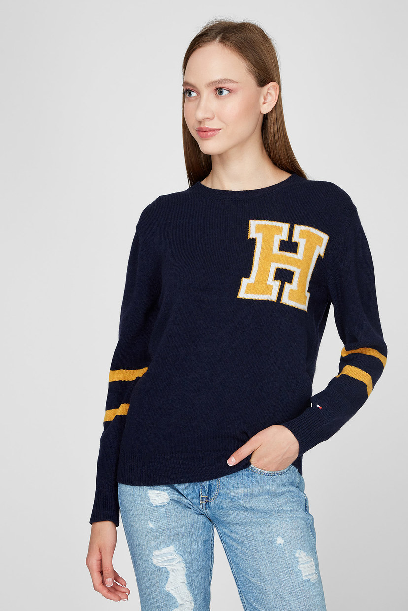 

Женский темно-синий шерстяной свитер WALOU C-NK Tommy Hilfiger M WW0WW24996