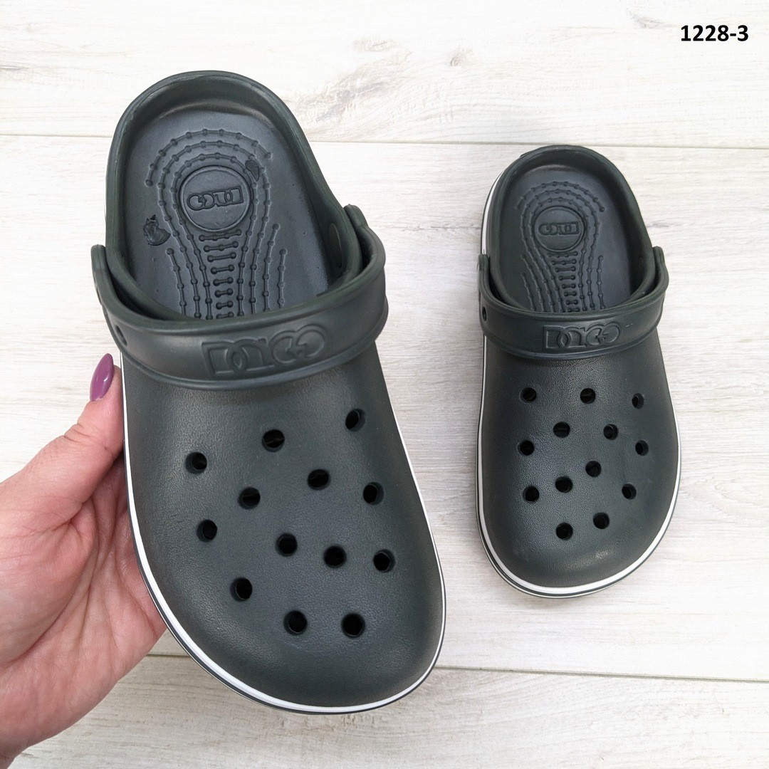 Кроксы сабо подростковые для мальчика Dago Style хаки 33 р (21 см) 1228 ...