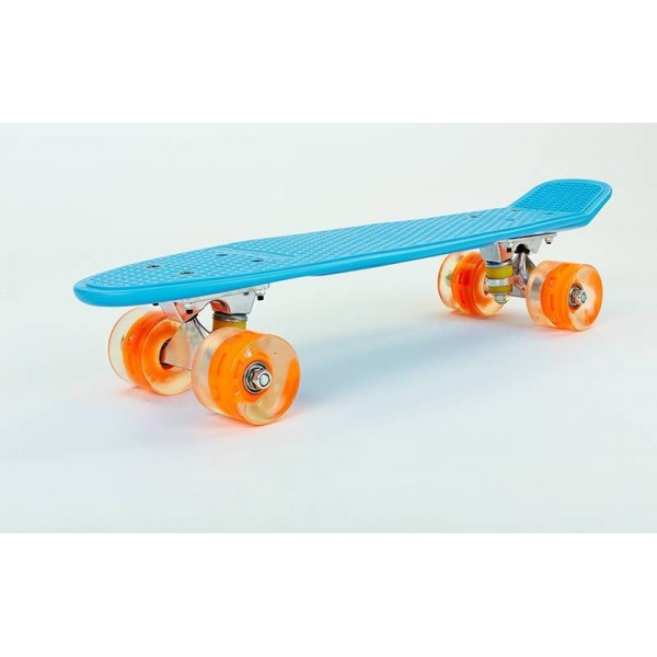 

Пенни борд SKATEBOARD led wheels, синий со светящимися кол.