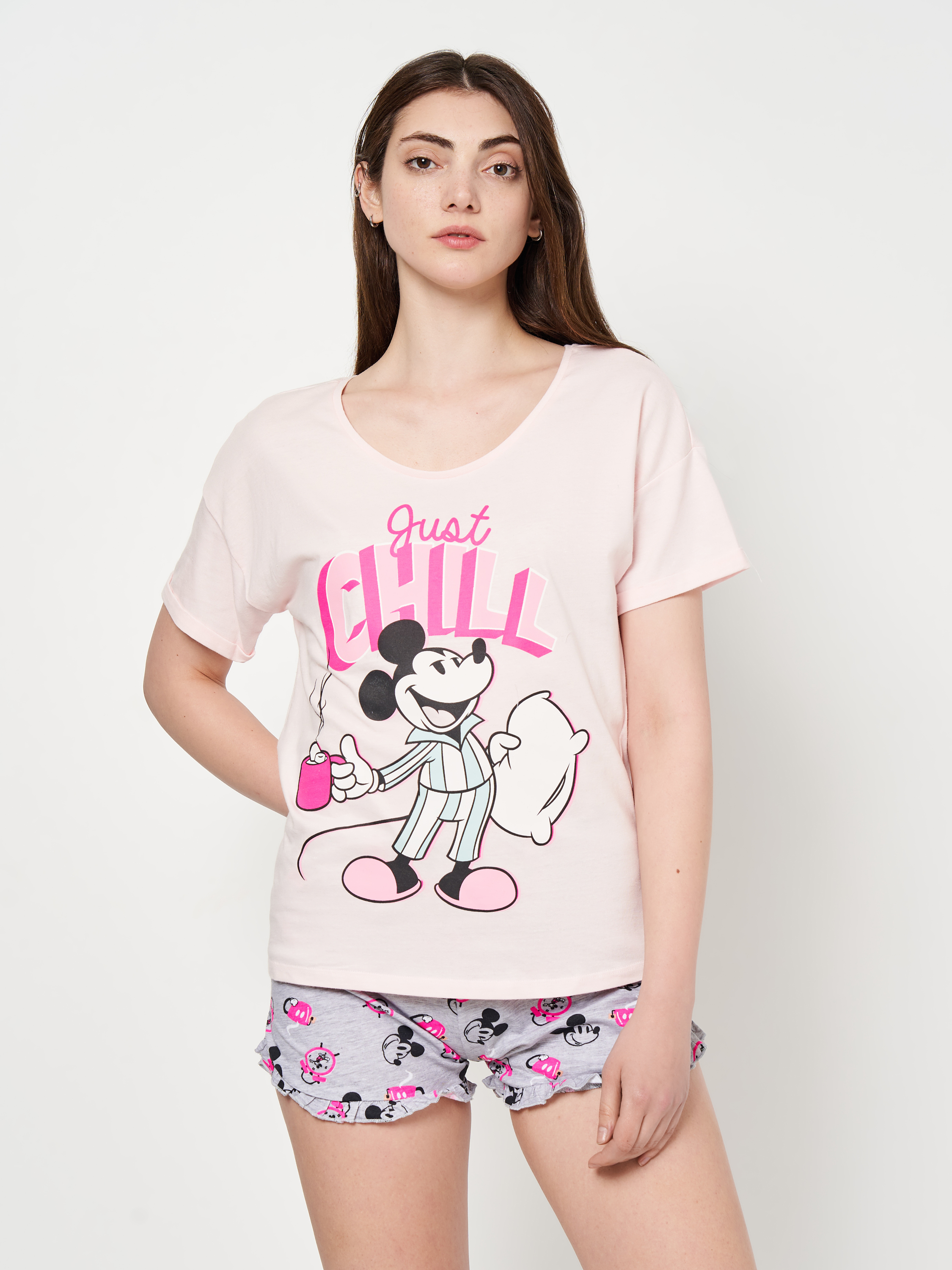 Акція на Піжама (футболка + шорти) жіноча бавовняна Disney Mickey WE3618 M Рожева від Rozetka