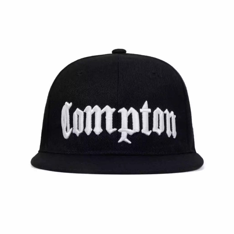 

Кепка снепбек Compton с прямым козырьком Черная, Унисекс