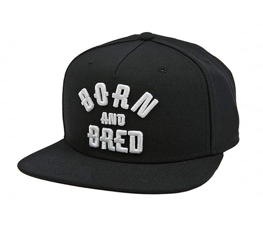 

Кепка снепбек Born and Bred с прямым козырьком Черная, Унисекс