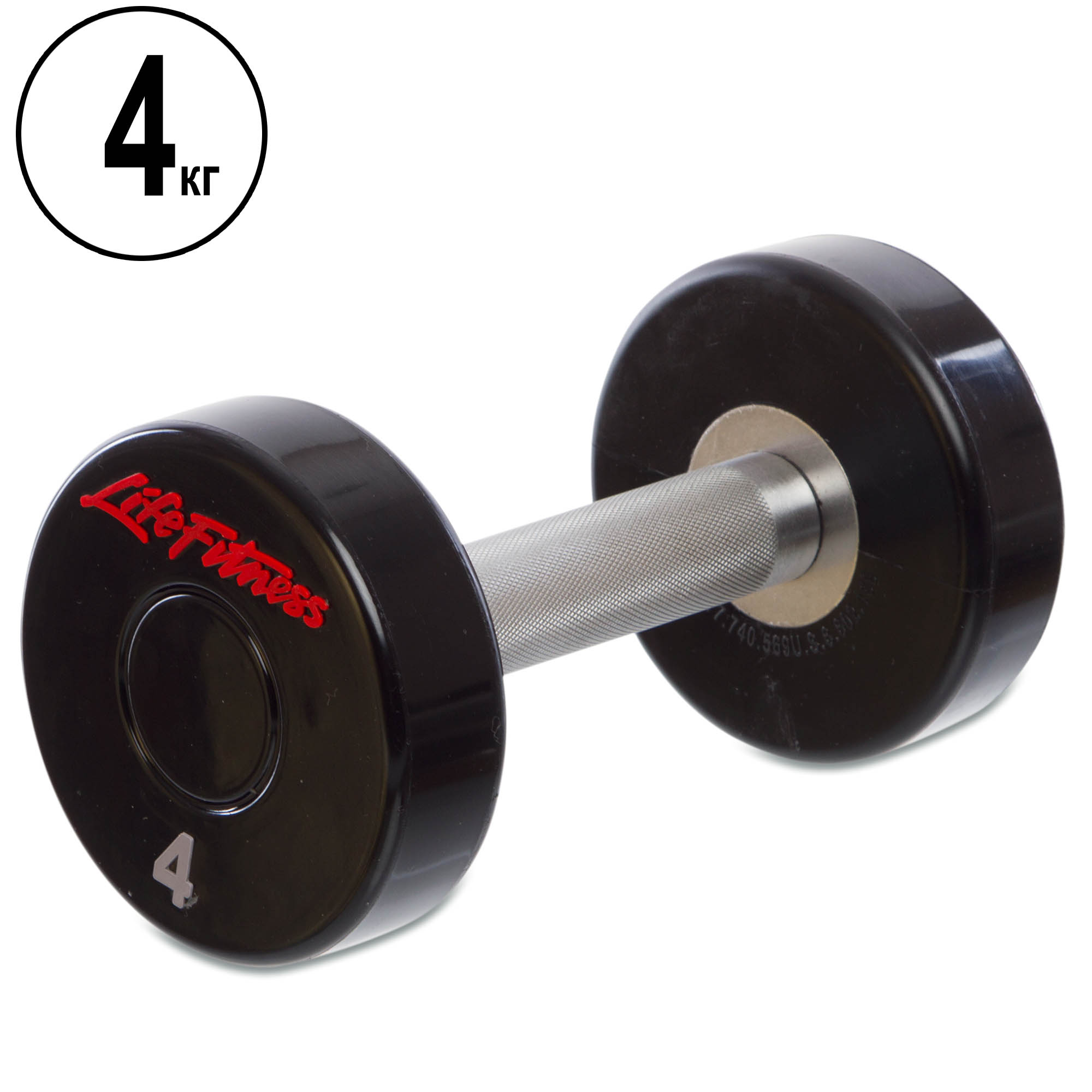 

Гантель цельная профессиональная Life Fitness (1 шт.) 4 кг.