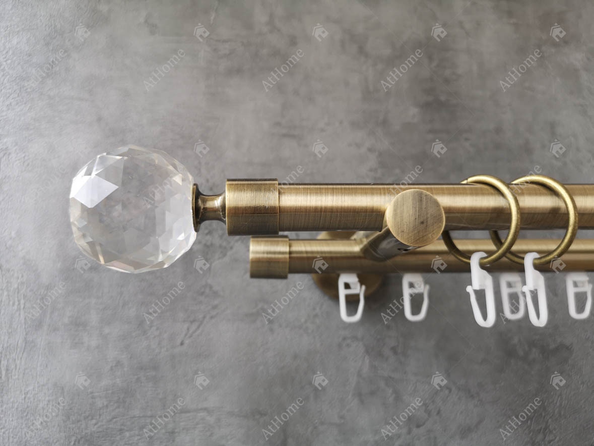 

Карниз Quadrum Люмиера 160 см двойной Антик 19/19 мм гладкая/импрессионная (кольца с крючками)