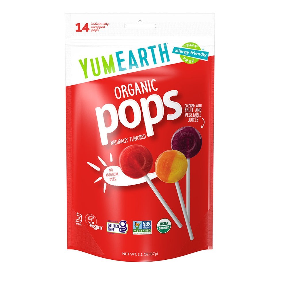 YumEarth, органические леденцы, любимые вкусы, 14 леденцов, 87 г от ...