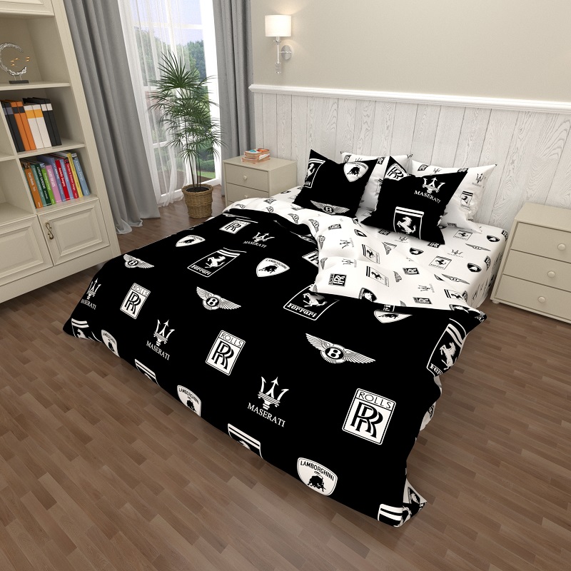 

Комплект постельного белья "Марки Авто" CottonTwill 1-спальный 150х220 см Турецкий Ранфорс (ДР072-2)