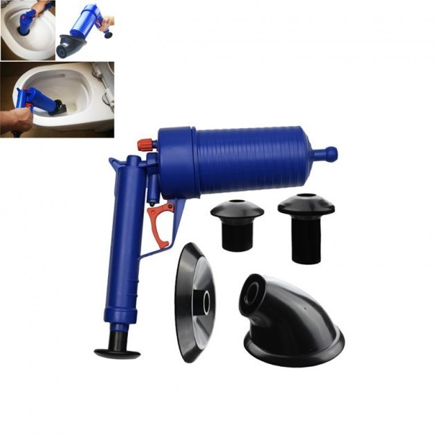 

Пневматический вантуз для чистки засоров в трубах в унитазе PaoPaoTong Air Drain Blaster 4 в 1