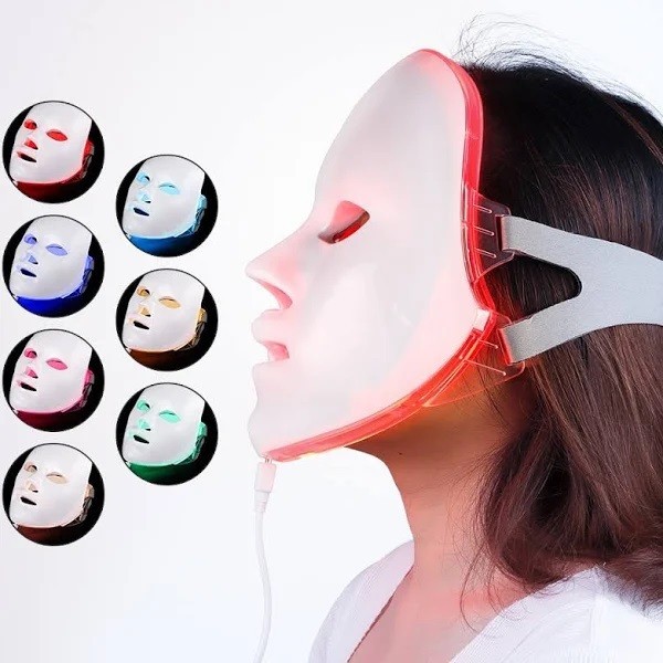 Светодиодная LED-маска MK-3430 для фотодинамической терапии лица, 7 ...