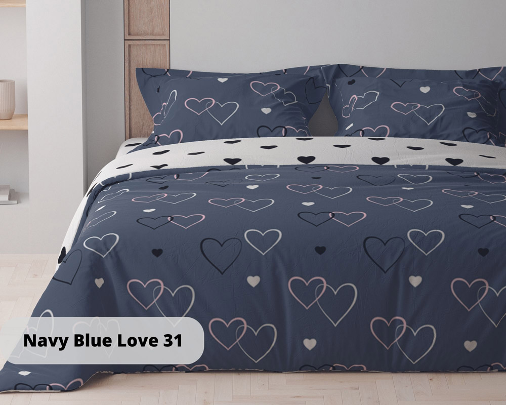 Комплект постельного белья ТЕП Полуторный 150 x 215 см Navy Blue Love ...
