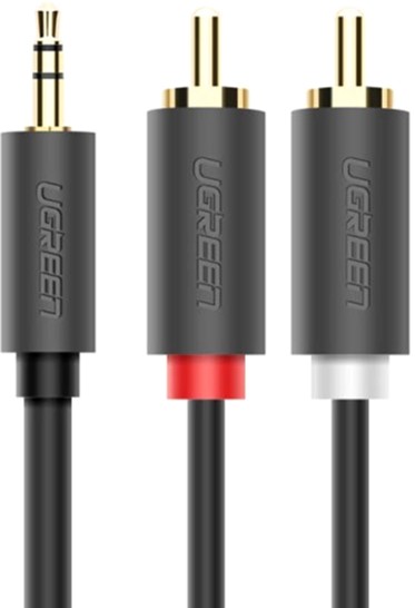 

Инсертный кабель Ugreen AV102 3.5 мм to 2RCA Audio Cable 3 м Gray (904019651)