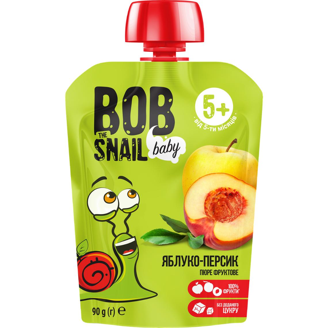 Пюре фруктове Bob Snail яблуко-персик Равлик Боб 90г – низкие цены ...