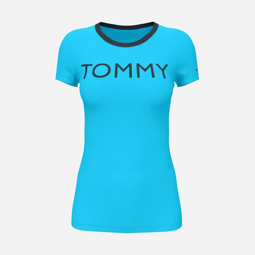 Акція на Футболка жіноча Tommy Hilfiger 43070276 XS Синя від Rozetka