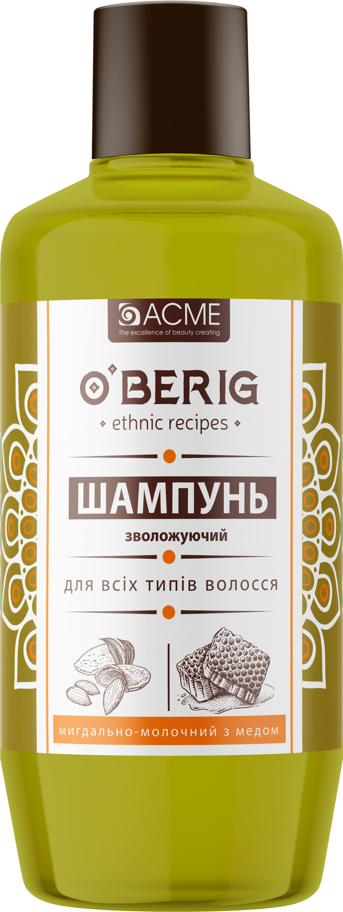 Шампунь-крем O'Berig Мигдально-молочний з медом для всіх типів волосся ...