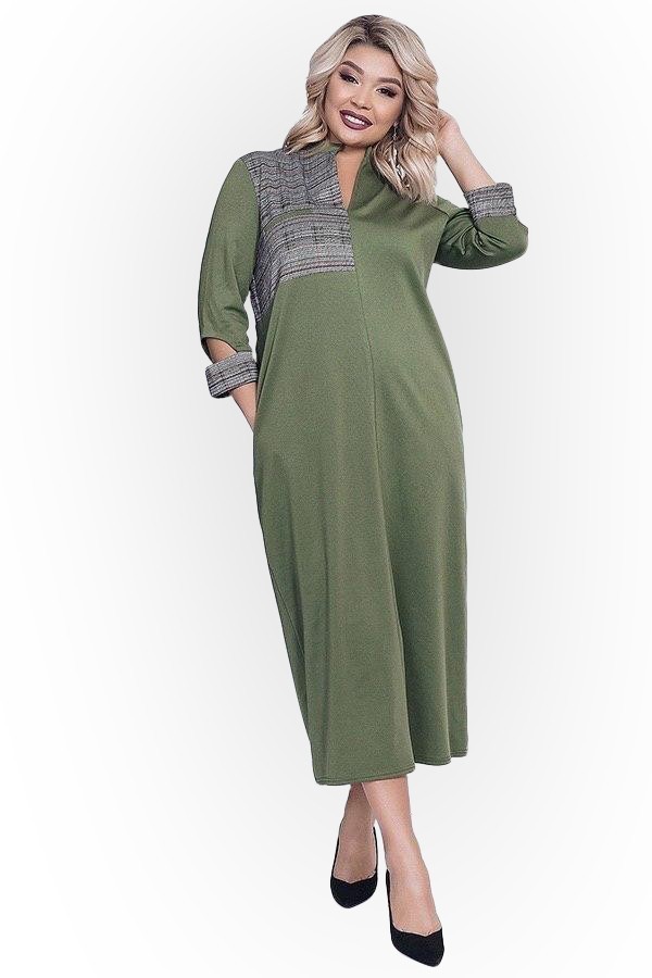 

Платье Clothes Plus 1115-1 - Хаки, Платье Clothes Plus 1115-1 56-58 Хаки