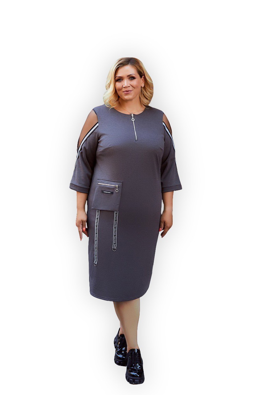 

Платье Clothes Plus 1220-2 - Серое, Платье Clothes Plus 1220-2 52-54 Серое