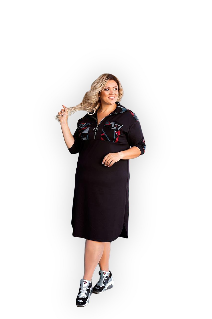 

Платье Clothes Plus 1189-3 - Черное/Красное, Платье Clothes Plus 1189-3 60-62 Черное/Красное