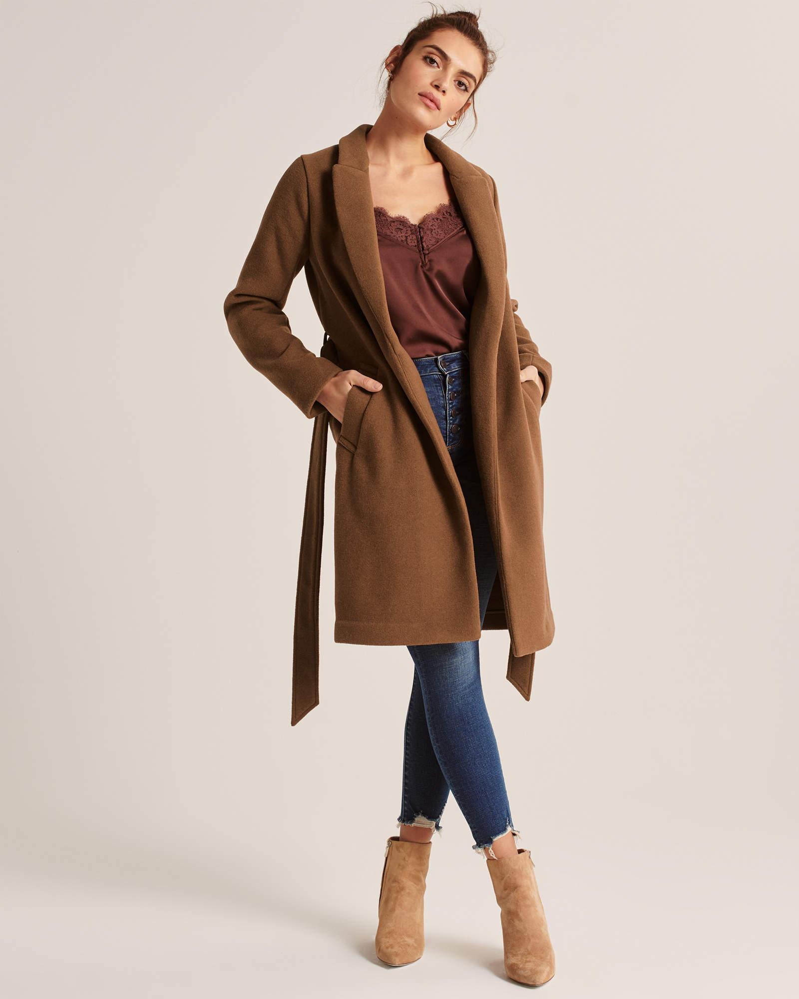 

Пальто женское демисезонное - пальто Abercrombie & Fitch AF7752W L Коричневый