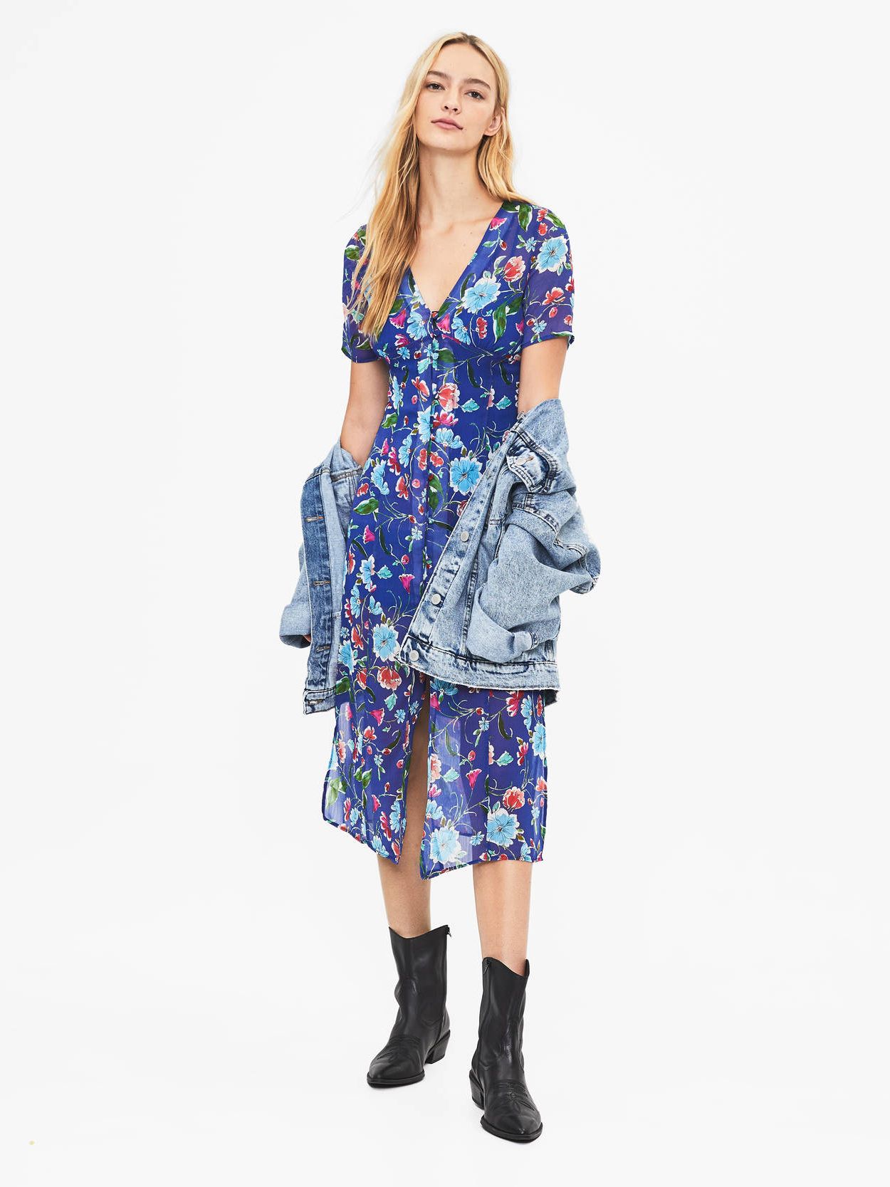 

Платье Bershka 5447-962-429 S Синее