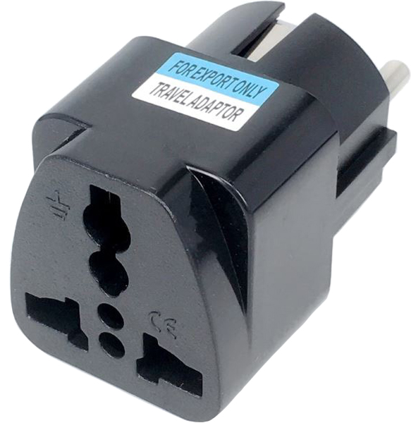 Переходник сетевой Dynamode US/UK/AU на EU вилку Черный (EU Adapter ...
