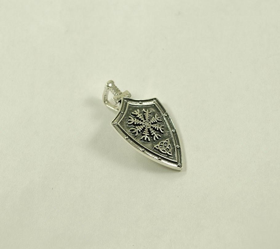 

Оберег шлем страха со щитом Maxi Silver 8917