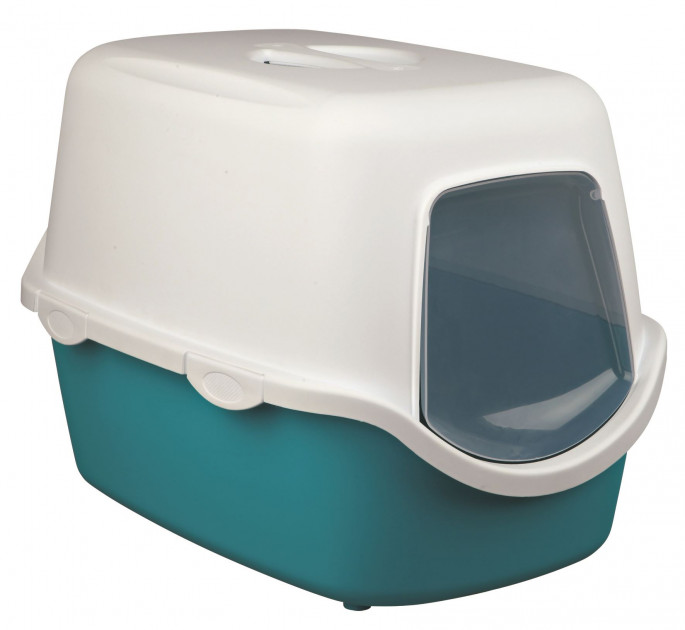 

Закрытый туалет Trixie Vico Litter Tray with Hood для котов и кошек 56x40x40 см бирюзово-белый (BGL-TX-664)