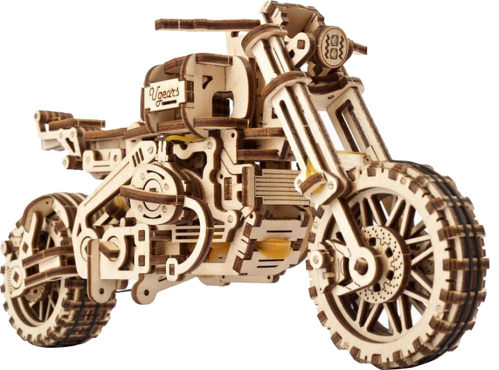 

Механический пазл Ugears Мотоцикл Scrambler UGR-10 с коляской (4820184121133)