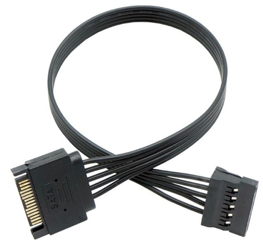 Переходник удлинитель 42 см 15 pin SATA->SATA кабель питания САТА ...