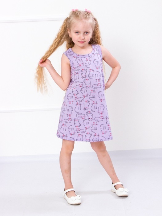 Акция на Дитяча літня сукня для дівчинки Носи своє 6205-002 104 см Кішечки (Бузок) (p-5041-71744) от Rozetka