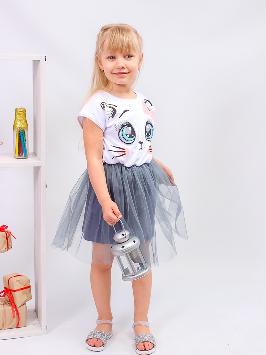 Акція на Дитяче літнє святкове плаття для дівчинки Носи своє 618936 92 см Киця сіра (p-4686-42667) від Rozetka