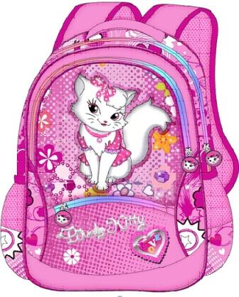 

Ранец -рюкзак CLASS "Lovely Kitty", 2 отделения, 38*28*15cm ,420D PL,роз.,9425